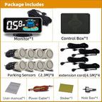 Car 8 Parking Sensors Kit Assist System Reverse Front and Rear Reverse Radar parktronic Auto Electronics Vehicle Back Assistant Reverse (Gold)