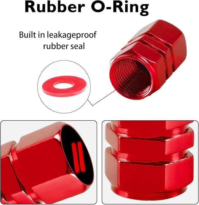 4Pack Sports Tire Valve Caps Universal Tire Air Cap Valves Stem Covers | Aluminum Alloy Rust-Proof Corrosion Resistant Leak-Proof Valve Stem Caps,for Auto SUV Truck Bicycle,Sports Gifts for Drivers