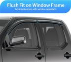 Out-Channel Rain Guards for Nissan Frontier Crew Cab 2005-2021, Window Deflectors Window Visor for All Weather, Ventilation & Driving Comfort, Smoke Tinted, 4PCS