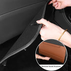 2PCS Car Kick Mat, Anti-Scratch Waterproof Anti-Slip Vehicle Back Seat Protector with Storage Pockets, Automotive Interior Seat Back Covers, Universal for SUV RV Truck (Red Brown)