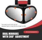 2 PCS Car Blind Spot Mirror, 360 Degree Adjustable Wide Angle Mirror, Double-sided Large Field HD Glass Auxiliary for Free Reversing, Self-adhesive Waterproof Specular Accessories (Black)