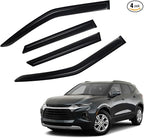 Rain Guards Compatible with 2019-2025 Chevy Blazer, Front+Rear Smoke Tint Tape-On Side Window Visor Wind Deflector Vent Visors Car Accessories 4pcs