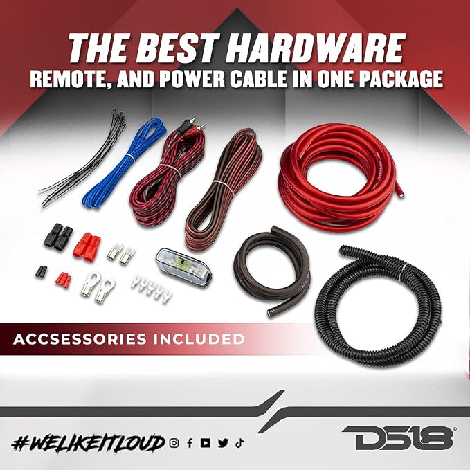 AK4 Complete 4 Gauge CCA Amplifier Installation Wiring Kit - Ampkit Helps Make Connections, Brings Power to Your Radio, Subwoofers, Speakers with Super Flex Wire - 1200W for 1 Amplifier