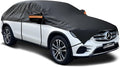 Half Car Cover for SUV, Windshield Cover for Ice and Snow, Hail Protector Car Cover Waterproof All Weather Fits Large SUV