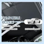 Car Windshield Sun Shade Compatible with Te/SLA 2017-2026 Model 3/Y,Oxford Cloth Sun Shade for Car Windshield with Foldable Design,Windshields Cover Suns Shades with Storage Bag