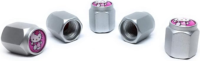 Hello Kitty Car Tire Air Valve Caps Auto Wheel Tyre Dust Stems Cover with Emblem Waterproof Dust-Proof Universal fit for Set/5 Pcs for Cars Luxury