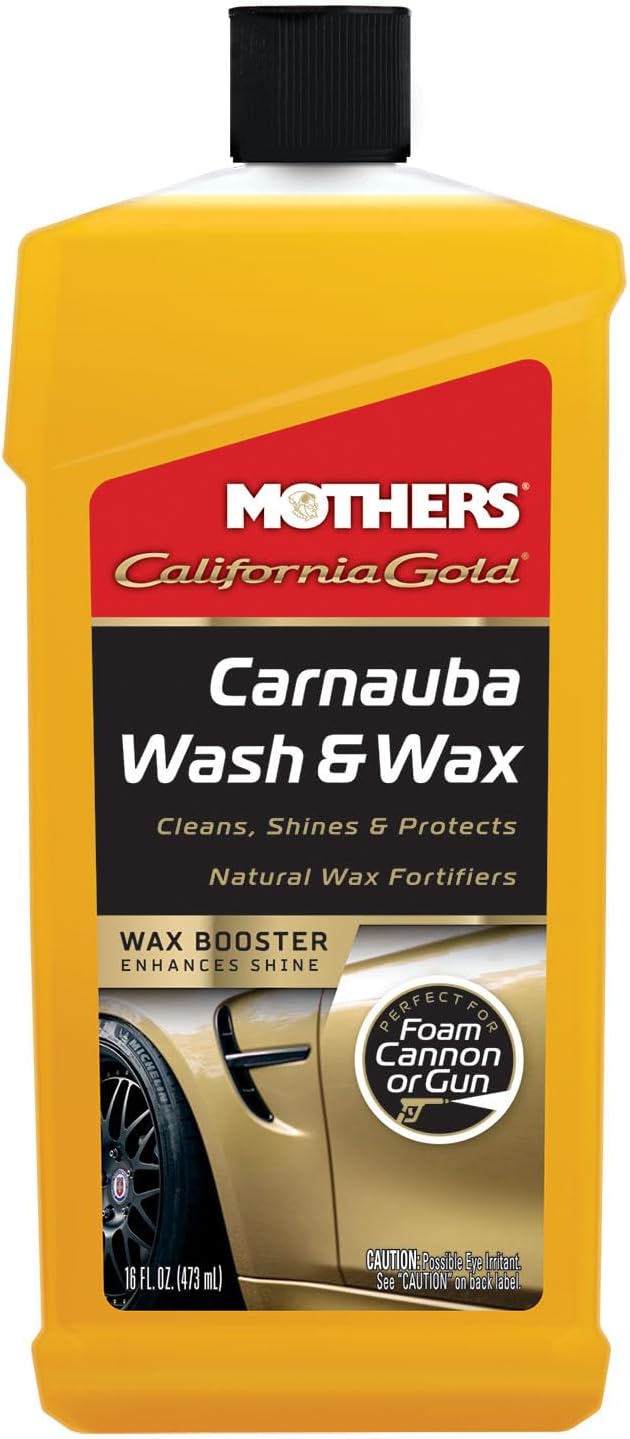 California Gold Carnauba Wash & Wax, 16 oz. — Cleans, Shines & Protects – Gentle, pH Balanced, Ultra-Sudsy, Spot-Free, Brilliant Finish, Biodegradable & Won't Strip Wax or Ceramic (05676)