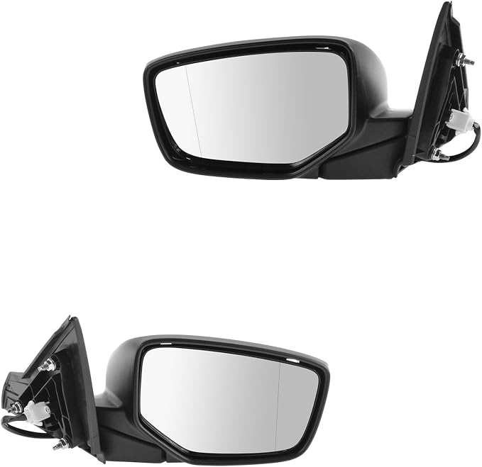2 Piece Driver and Passenger Side Mirror Assembly Set Electric Adjustment Non-Heated No Memory Black Compatible with 2013-2017 Honda Accord HO1320272 HO1321272