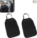 2PCS Kick Mat Back Seat Protector, Seat Back Kick Mat Organizer for Kids with 2 Pocket Storage Organizer, Waterproof Car Backseat Protective Covers for Car, SUV, Minivan or Truck (Black)