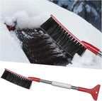 2 in 1 Snow Brush and Ice Scraper for Car Windshield, 22.83" Winter Automotive Window Snow Shovel with Ergonomic Foam Grip, Detachable Vehicle Windshield Deicer for Car, SUV, Truck (Red)