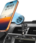 CD Slot Phone Holder for Car Magnetic [Driver and Passengers can Use] Magnet Car Phone Mount CD Player with Adjustable Aluminum Arm for All iPhones & Android Cell Phones
