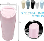 Car Trash Can Bin with Lid, Leakproof Auto Cup Holder Garbage Bin Multipurpose Storage Organizer, Mini Portable Dustbin Side Door Garbage Can for Vehicle Home Office (Pink)