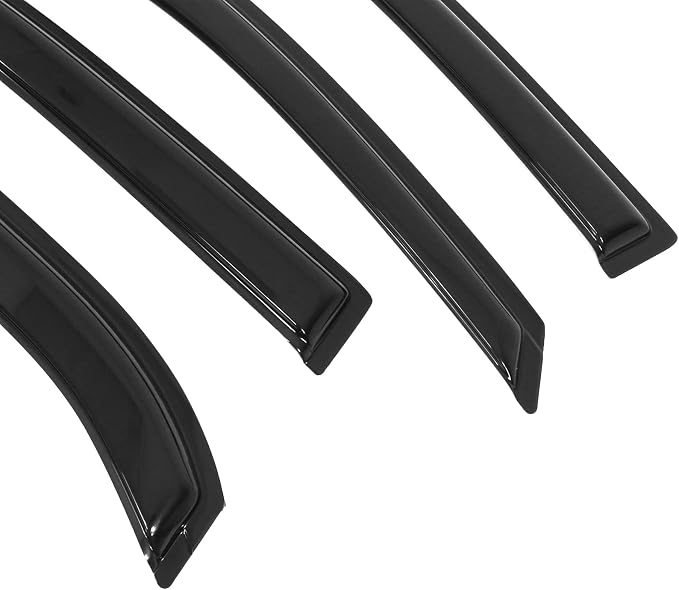 Fit 2010-2017 Chevy Equinox Slim Style Acrylic Smoke Tinted Window Visors |, Dark Smoke, Improve Circulation, Impact Resistant, Waterproof, Anti Fog, Wind Sun Rain Vent Guards, 4PCS