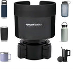 Car Cup Holder Expander with Adjustable Base, Securely Holds Large Bottles 3.4 to 3.8 in Diameter, Compatible with Yeti, Hydro Flask, Easy Installation, Black