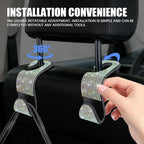4PCS Bling Car Seat Headrest Hooks, Purse Holder for Car, Vehicle Back Seat Purse Handbag Hanging Holder with Crystal Rhinestone, Diamond Car Rear Seat Organizer for Vehicles (Colorful)