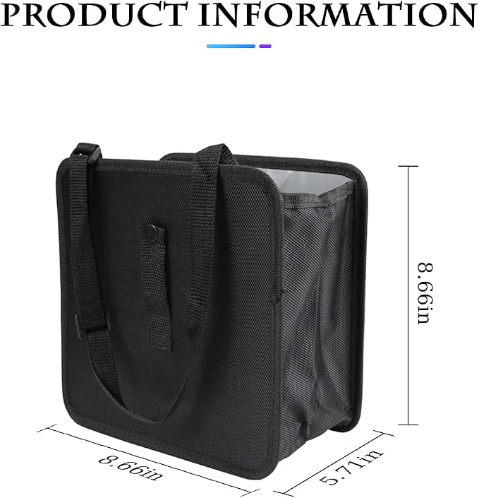 Fekey&JF Foldable Car Trash Can, Hanging Waterproof Leakproof Trash Can Storage Bag for Car with Large Capacity, Car Interior Accessories (Small)