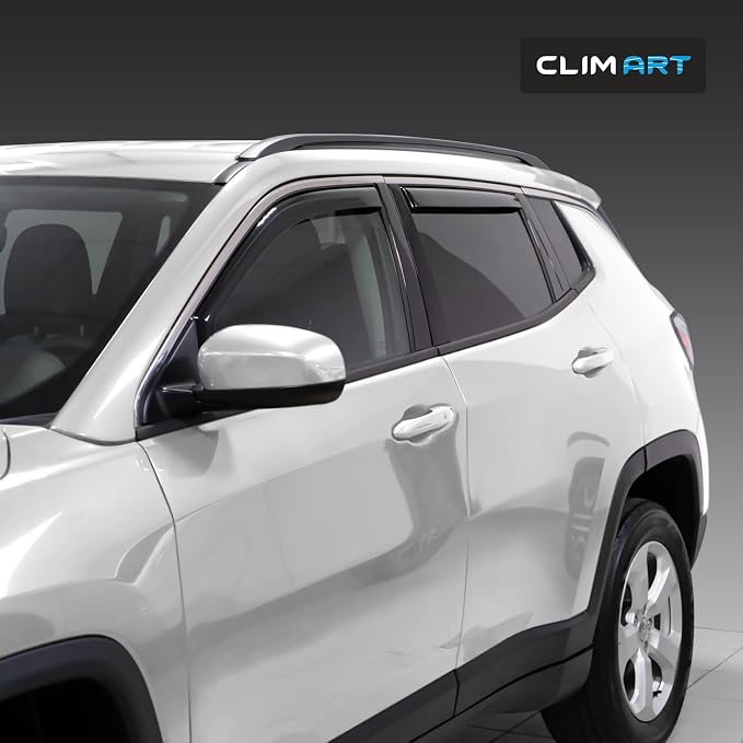 in-Channel Incredibly Durable Rain Guards for Jeep Compass 2017-2026, Original Window Deflectors, Vent Window Visors, Vent Deflector, 4 pcs. - 617264