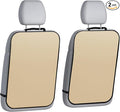 Back Seat Cover for Kids, 2 Pack Kick Mats Backseat Protector, Car Interior Travel Accessories Waterproof Kick Guard for Vehicles to Protect from Dirt, Mud & Scratches of Kids Feet, Beige