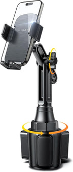 Upgraded Version Cup Holder Phone Holder 360° Adjustable Long Neck Car Phone Mount Golf Cart Phone Holder, Truck Jeep Accessories for iPhone 17 Air Pro Samsung Google and All 4-7'' Phone