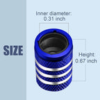 Tire Valve Stem Caps Cover - (5 Pack) Tire Air Cap N2 Nitrogen Metal with Plastic Liner Corrosion Resistant Leak-Proof for Car Truck Motorcycle Bike Blue