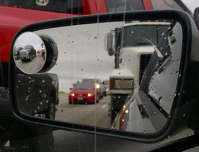 2" Round Blind Spot Mirrors, Adjustabe HD Glass Convex Wide Angle Rear View Car SUV Universal Fit Stick-On Lens, Pack of 4