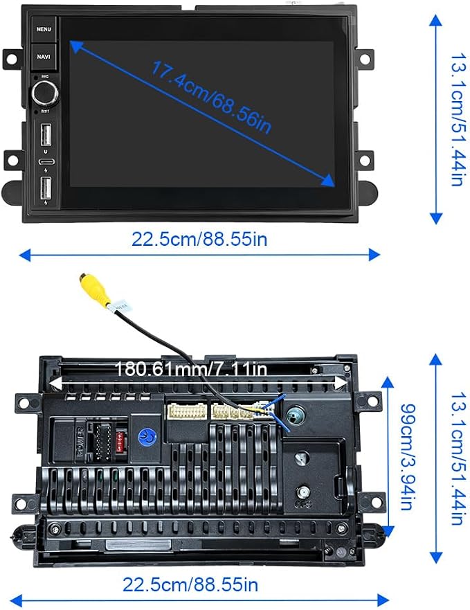 Car Stereo for Lincoln MKX 2007-2009, 7 Inch Android 15 GPS Head Unit, 4GB+64GB, Wireless CarPlay & Android Auto, Bluetooth 5.0, WiFi, FM/RDS Radio, SWC, Mirror Link, AHD Backup Camera Support