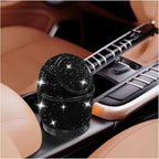 Bling Car Trash Can with Lid, Rhinestone Leakproof Waterproof Auto Cup Holder Garbage Bin, Portable Multipurpose Vehicle Dustbin and Organizer for Home Office Kitchen Bedroom (Black)