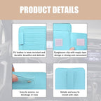 2 PCS Car Sun Visor Organizer, Small Auto Visor Organizer and Storage, Registration and Document Holder for Sunglasses, Card, Pen, Driver License, Car Accessories (Blue)