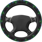 Elastic Car Steering Wheel Cover,Psychedelic Cannabis Leaf Weed Plant Protector Upgrade Thicken,Durable Soft Car Accessories for Diverse Cars Truck SUV for Men Women Universal 15 Inch