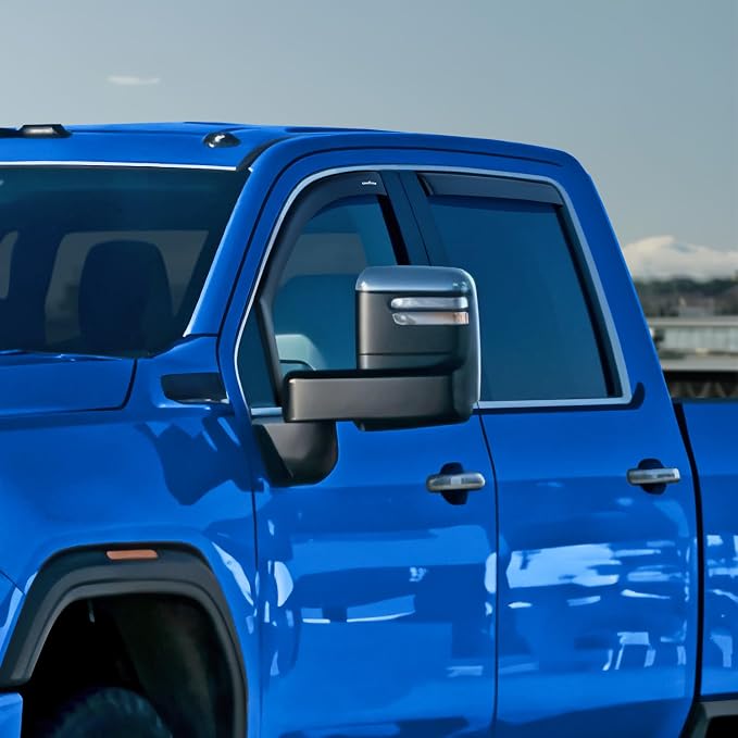 Goodyear Shatterproof in-Channel Window Deflectors for GMC Sierra 2500HD, 3500HD 2020-2026 Crew Cab, Rain Guards, Window Visors for Cars, Vent Deflector, Car Accessories, 4 pcs - GY009001