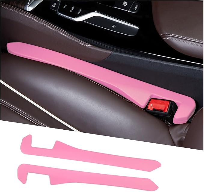 2PCS Car Seat Gap Filler,Flexible Seat Gap Organizer Between Seats for Tightly Filling Seat Gaps,Universal Car Side Seat Gap Filler Interior Car Accessories for Women & Men (Pink)