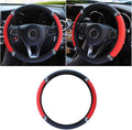 15 Inch Bling Soft Leather Car Steering Wheel Cover, Red | Colorful Rhinestones Design, Auto Elastic Protector for Women Girls, Crystal Diamond Car Accessories for Most Cars, SUVs
