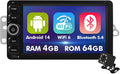 7 Inch IPS 4+64GB Touchscreen Android 14 Car Stereo for Chevrolet Silverado Impala Tahoe GMC Sierra Yukon Hummer with CarPlay & Android Auto Car Radio, Support WiFi 6, Bluetooth 5.4, Backup Camera