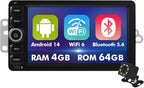 7 Inch IPS 4+64GB Touchscreen Android 14 Car Stereo for Chevrolet Silverado Impala Tahoe GMC Sierra Yukon Hummer with CarPlay & Android Auto Car Radio, Support WiFi 6, Bluetooth 5.4, Backup Camera