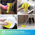 Yellow Microfiber Cleaning Cloth, 12 Pack Premium Microfiber Towels for Cars, Lint Free, Highly Absorbent, Reusable Cleaning Rags for Car, Household, Kitchen, Window, 11.5"X11.5"