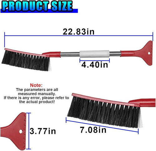 2 in 1 Snow Brush and Ice Scraper for Car Windshield, 22.83" Winter Automotive Window Snow Shovel with Ergonomic Foam Grip, Detachable Vehicle Windshield Deicer for Car, SUV, Truck (Red)