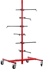 Auto Panel Tree Paint Stand Holder with Adjustable Center Post - Hook Levers Securely Hang Automotive Panels, Doors, Fenders, Bumpers, Car Parts - Auto Body Shop Painting, Save Time & Labor