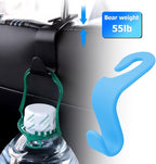 4PCS Car Back Seat Headrest Hooks, Rear Car Seat Storage Headrest Hanger Holder Hooks Organizer, Universal Auto Interior Accessories for Bag Purse Handbag Cloth Coats Grocery (Light Blue)