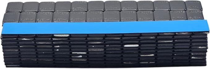 Stick On Wheel Weights - 0.25 0.50 1.00 oz Zinc, Black, Grey Coating, Blue Adhesive, Red Tape- Professional Quality Tire Balancer Stickers (Black Coated Blue Tape, 6 Box 0.25 oz = 2160 PCs)