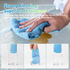 Blue Microfiber Cleaning Cloth 6 Pack 12.5 x 12.5 inch Microfiber Towels for Cars Ultra Absorbent Car Washing Cloth Lint Free Streak Free Cleaning Rags for Car, Kitchen Window