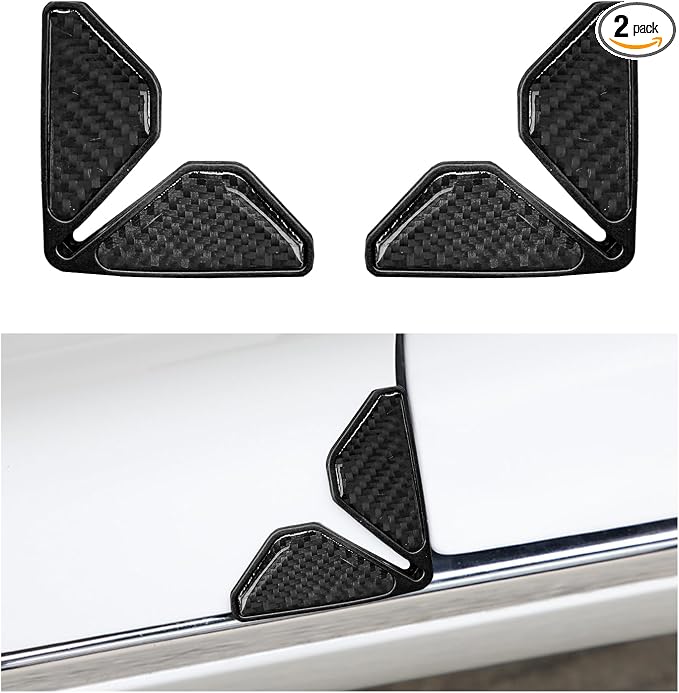 2PCS Car Door Protector Edge Guards, Carbon Fiber Anti-Collision Auto Door Corner Protector, Anti-Rub Trim Sticker Front Do or Corner Decoration for Cars Trucks SUVs (Black)
