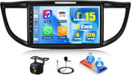 8 Core 6+128G for Honda CRV 2012-2016 Android 15 Car Stereo with Wireless Carpaly Android Auto, 9’’ 1280×720P IPS Touchscreen with Bluetooth 5.0 32-EQ 59-UI DSP GPS WiFi FM/RDS SWC Backup Cam+Canbus
