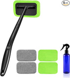 XINDELL Windshield Cleaning Tool, Driver-Control Long Reach Car Window Cleaner with Ergonomic 22" Handle & Microfiber Pads, No Streak Auto Glass Cleaner for Interior Windshield, SUV, Truck & Car Glass