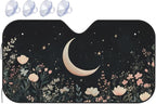 Windshield Sun Shade Moon Flower Field Rustic Car Front Window Sunshade Cover for Truck SUV Blocks UV Rays Automotive Visor Interior Protector 51 x 27.5 inch