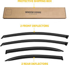 Window Visor for 2006-2011 Honda Civic, Out-Channel Rain Guards Shields Vent Deflector Shade Wind Dark Smoke for 06-11 Civic 2007 2008 2009 2010, Tape-On Outside-Mount, 4PCS
