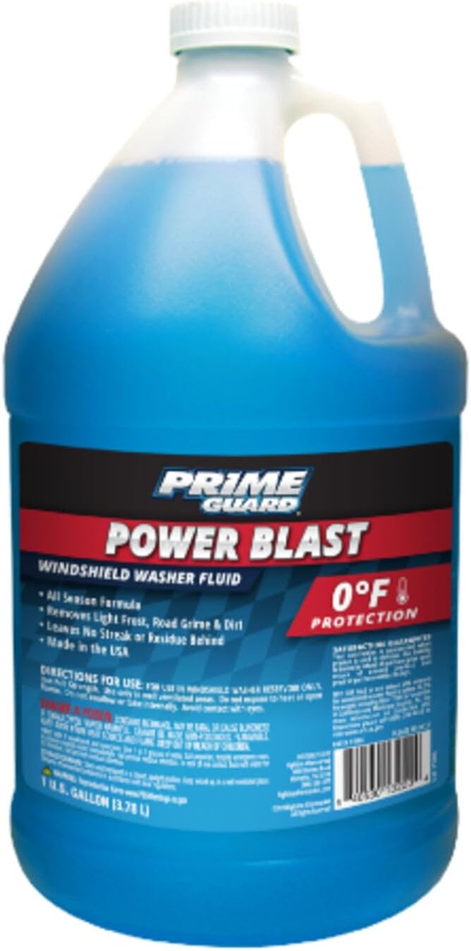 0°F Power Blast Windshield Washer Fluid | De-Icer Formula, Removes Frost, Bugs & Road Grime | Ready-to-Use & Safe for All Vehicles | 1 Gallon | 6 Pack