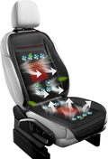 Upgraded 16 Fans Cooling Car Seat Cover Front Seat, Cooling Car Seat Cushion with Massage Adjustable Temperature, 12V Ventilated Seat Cover for Car SUV Universal (Winter,Cooling&Massage-3in1 - 4)
