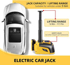 Electric Car Jack Hydraulic Cordless Remote Control 5 Ton 18V Automatic Small Portable Tire Change Kit Emergency Repair Tire Tools for SUV Sedans Vehicle MPV