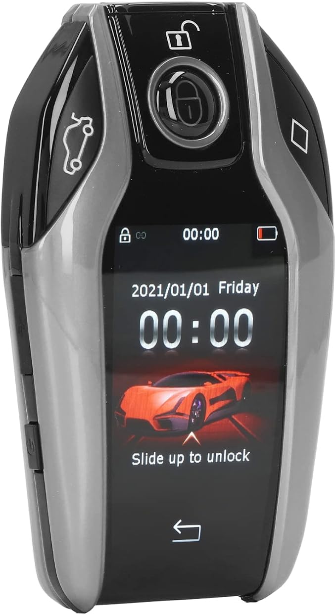 Key Cover LCD Universal Smart Fob,Keyless Entry and Remote Control Universal TK800+ LCD Touch Sn Smart Key Remote Keyless Entry for All Start Stop Engine Button Red(Silver)