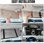 Car Sun Visor Organizer, Truck Visor Organizer, Leather Multi-Pocket Auto Visor Storage Pocket Pouch Holder with Zipper, Auto Accessories Storage Bag for Driving License Card Pen (Black)